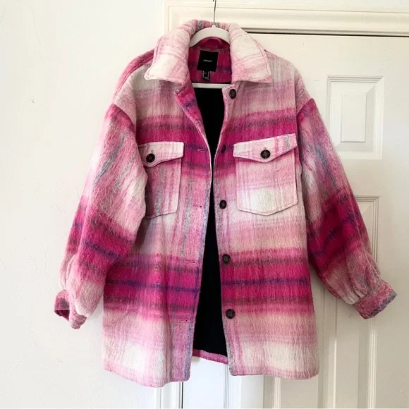 Forever 21 Pink Plaid Jacket - Picture 2 of 5